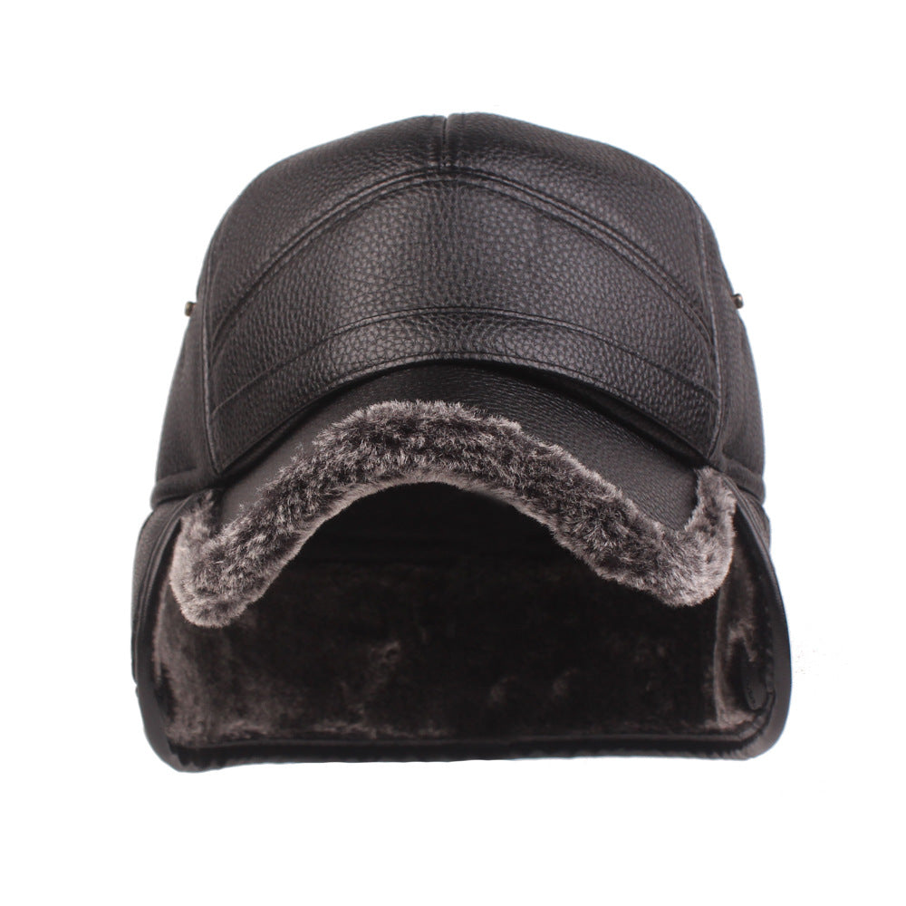 Leather cap men's cap
