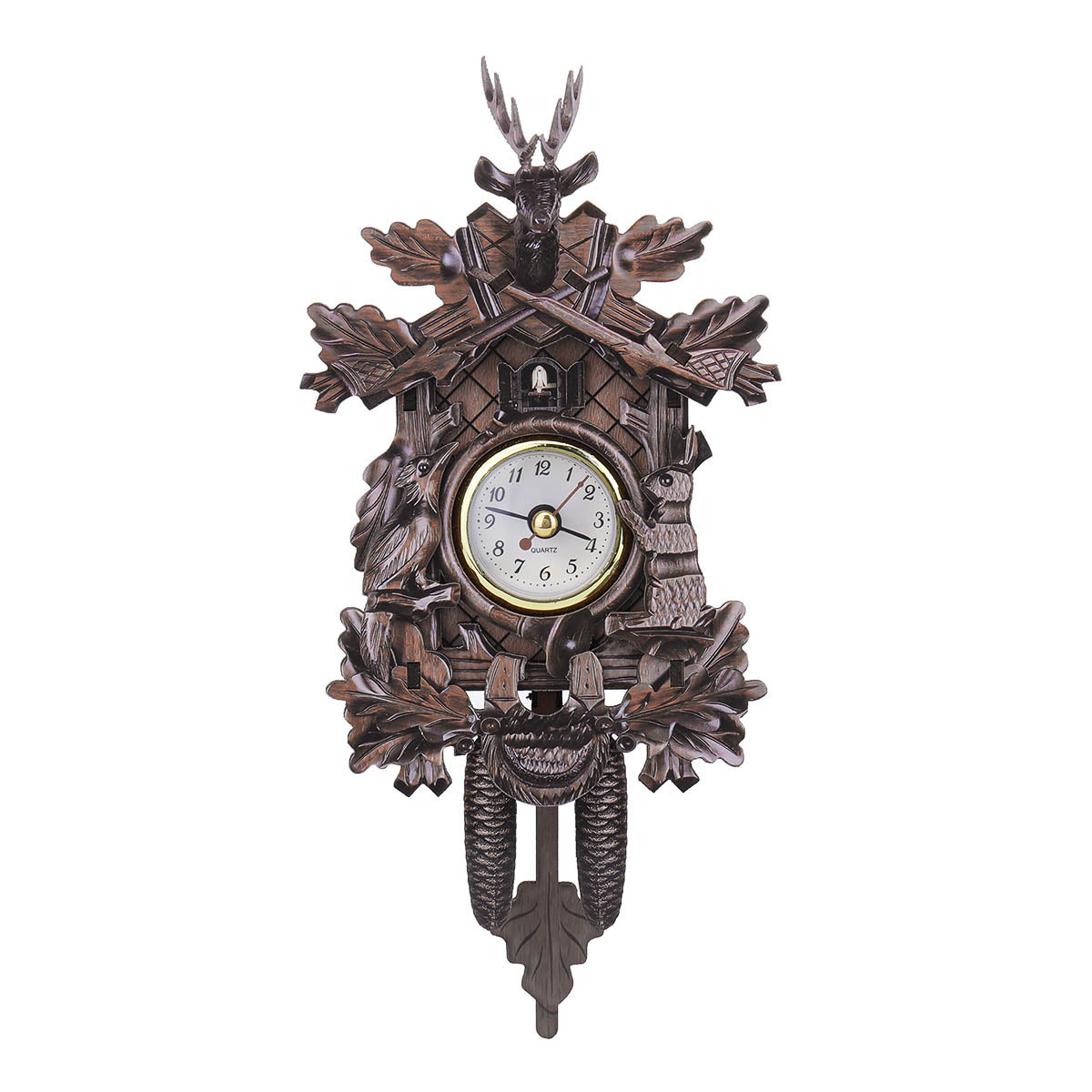Deer Black Forest Decoration Home Cafe Art Chic Swing Vintage Cuckoo Wall Clock