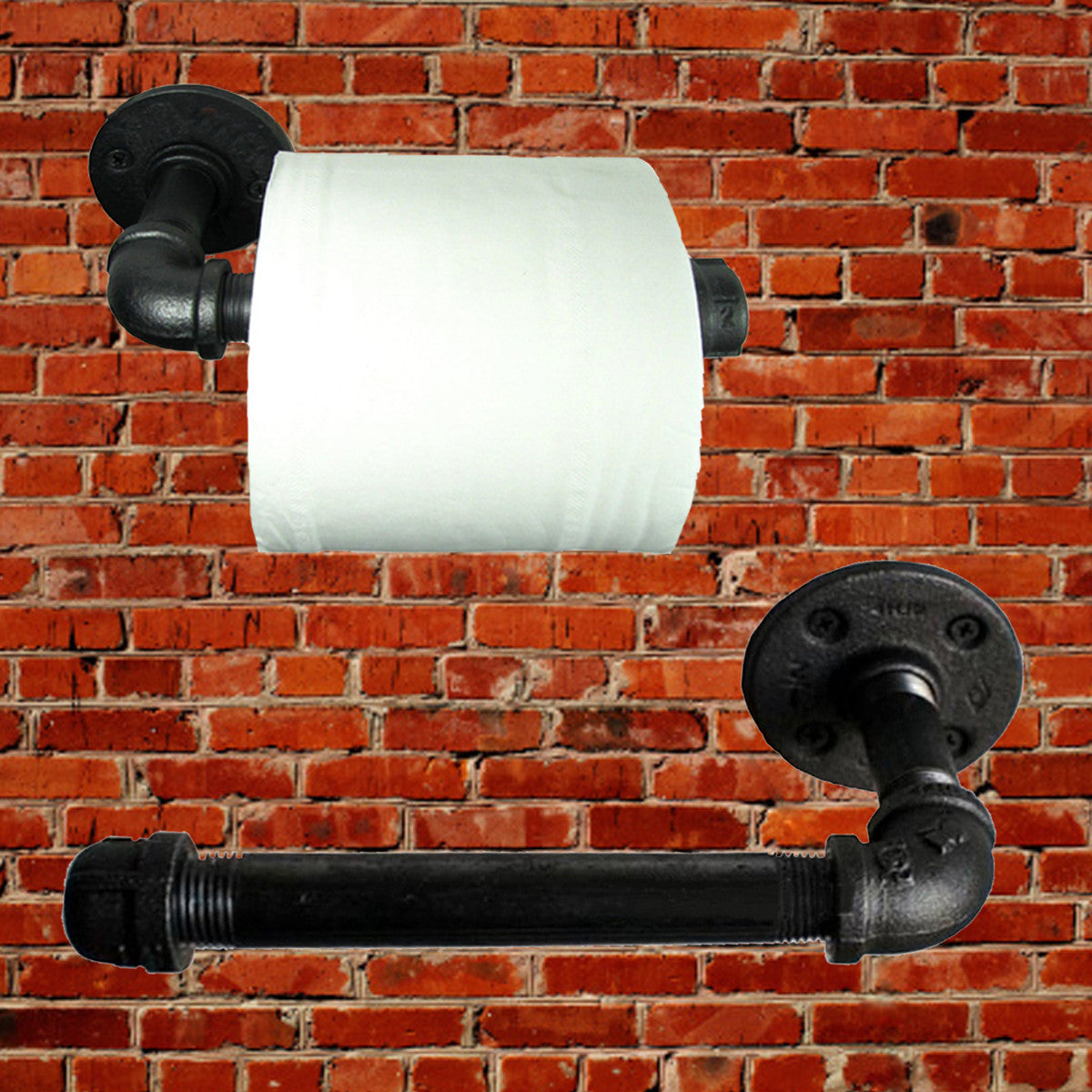 Industrial  Pipeline Vintage Paper Towel Rack Bathroom  Wall Mount Toilet Paper Holder