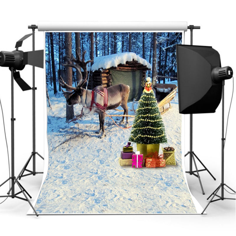 7x5ft Christmas Deer Xmas Photography Backdrop Vinyl Studio Background Photo Props