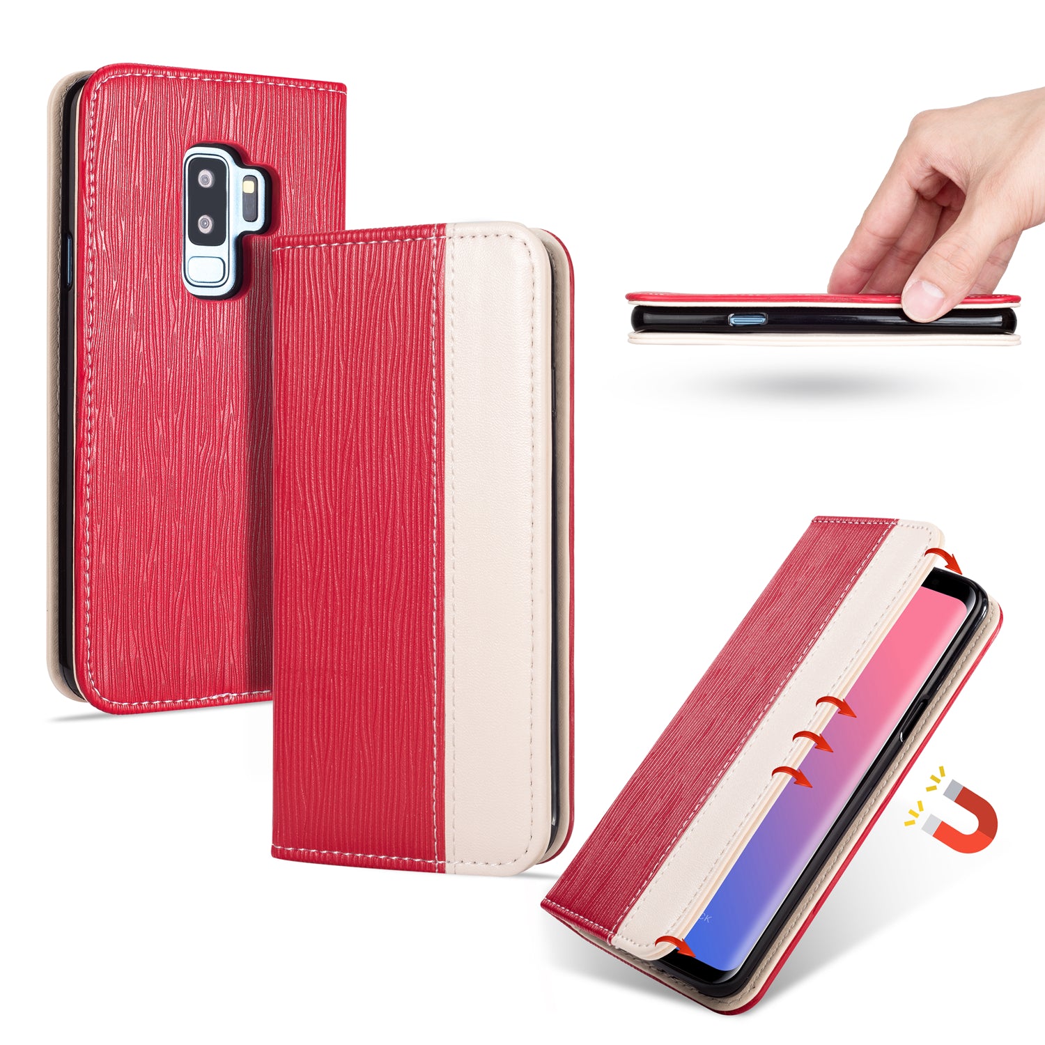 Bakeey Premium Magnetic Flip Card Slot Kickstand Protective Case For Samsung Galaxy S9 Plus