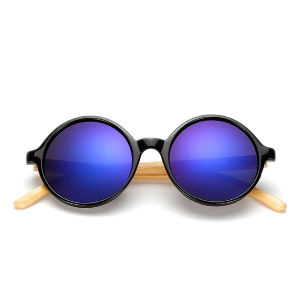 Unisex Vintage Retro Round UV400 Sunglasses Handmade Bamboo Leg Shades Eyewear Glasses