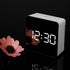 Loskii HC-29 USB Charging Digital Mirror Cube LED Night Mode Snooze Function Thermometer Alarm Clock