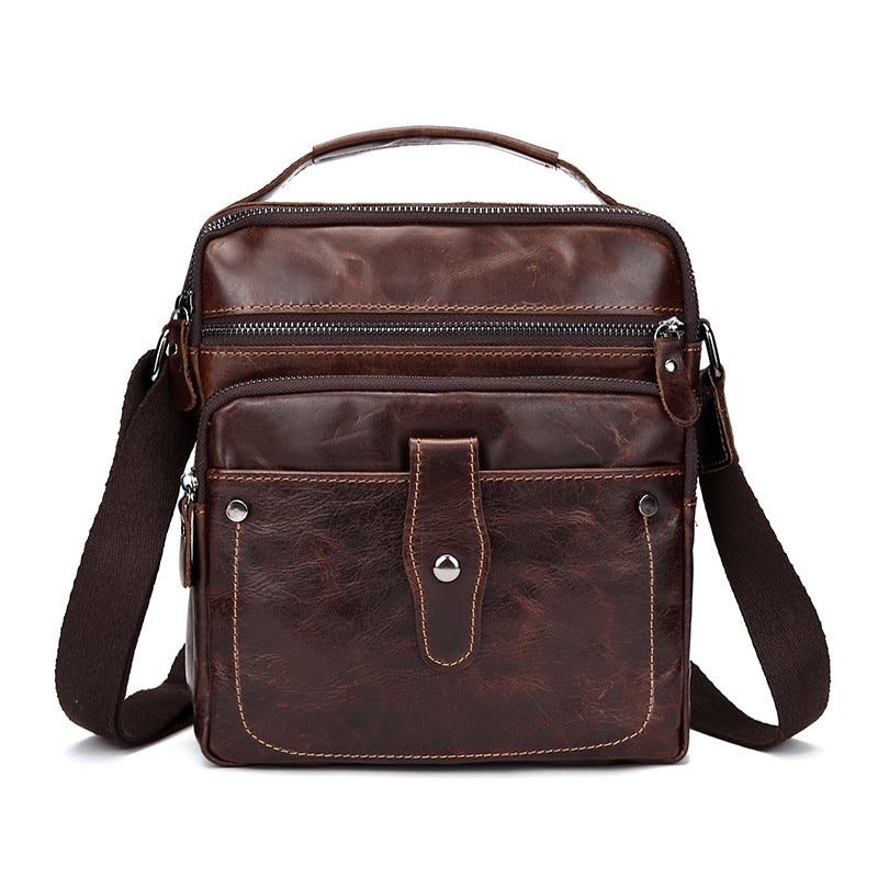 The first layer of leather manufacturers selling oil wax men business bag retro single shoulder bag handbag Crossbody Bag trend