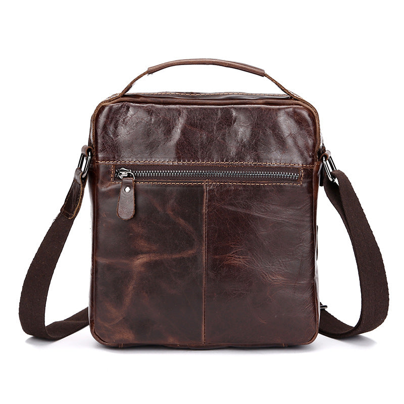 The first layer of leather manufacturers selling oil wax men business bag retro single shoulder bag handbag Crossbody Bag trend