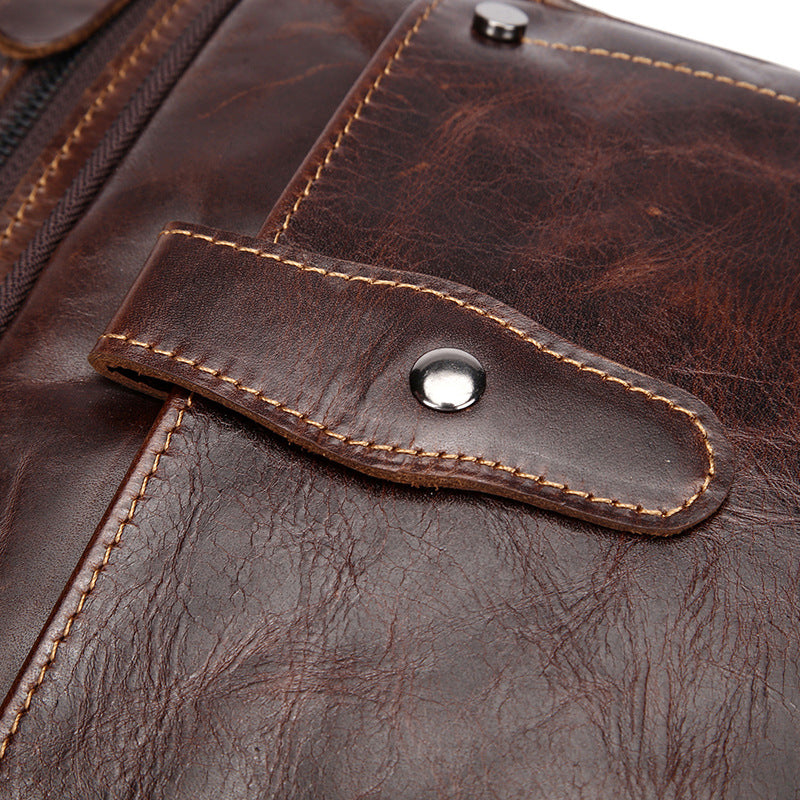 The first layer of leather manufacturers selling oil wax men business bag retro single shoulder bag handbag Crossbody Bag trend