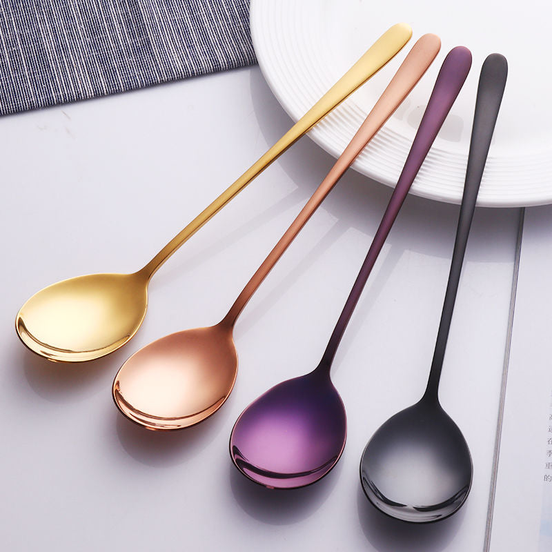 Korean style spoon stainless steel household long handle spoon