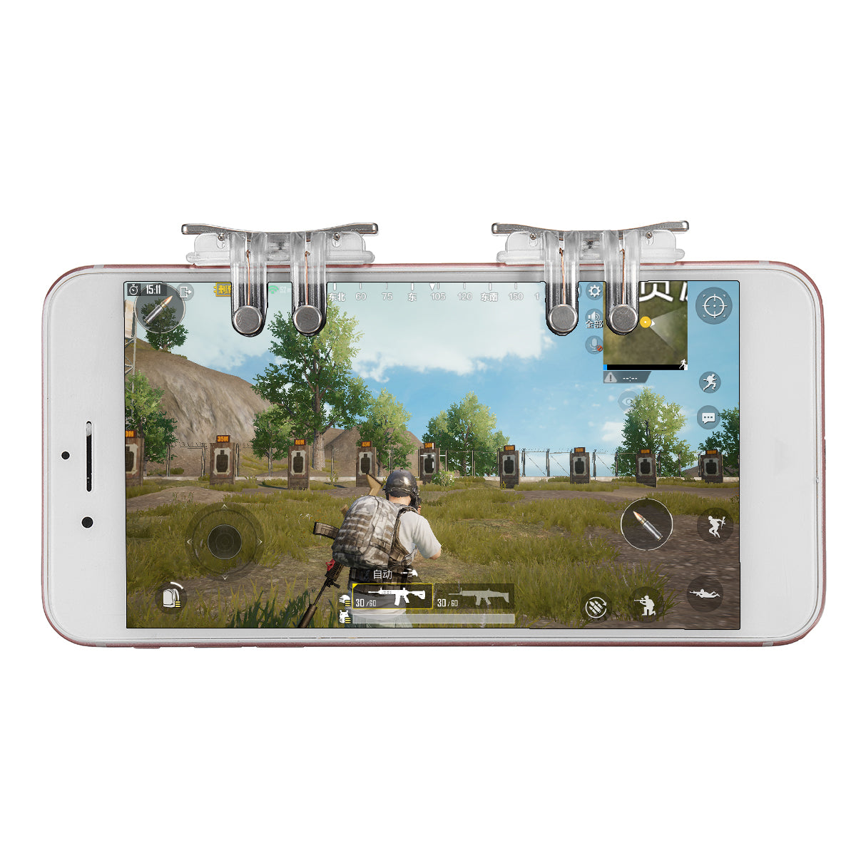  S10 Mobile Game Controller Shooter Button Six Finger Aiming Fire Trigger Button for Phone for PUBG 
