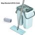 Retractable Flat Mop Bucket 2/6 Microfiber Pads Hands Free Self Cleaning