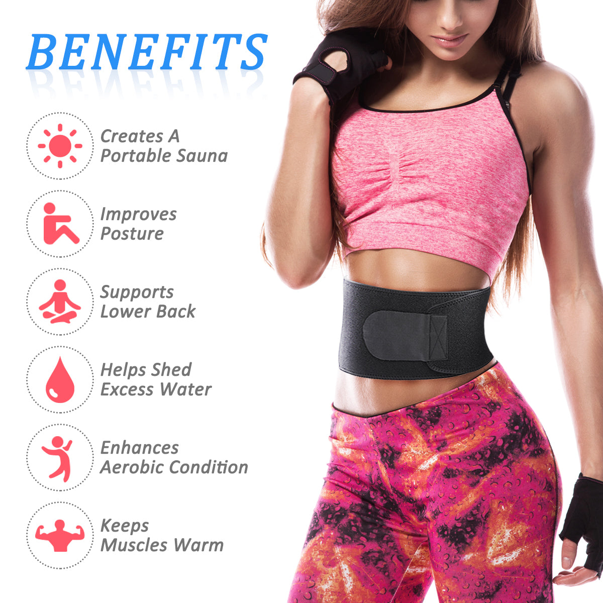 BIKIGHT Adjustable Waist Support Fitness Belt Sport Protection Back Absorb Sweat Fitness Protective Gear