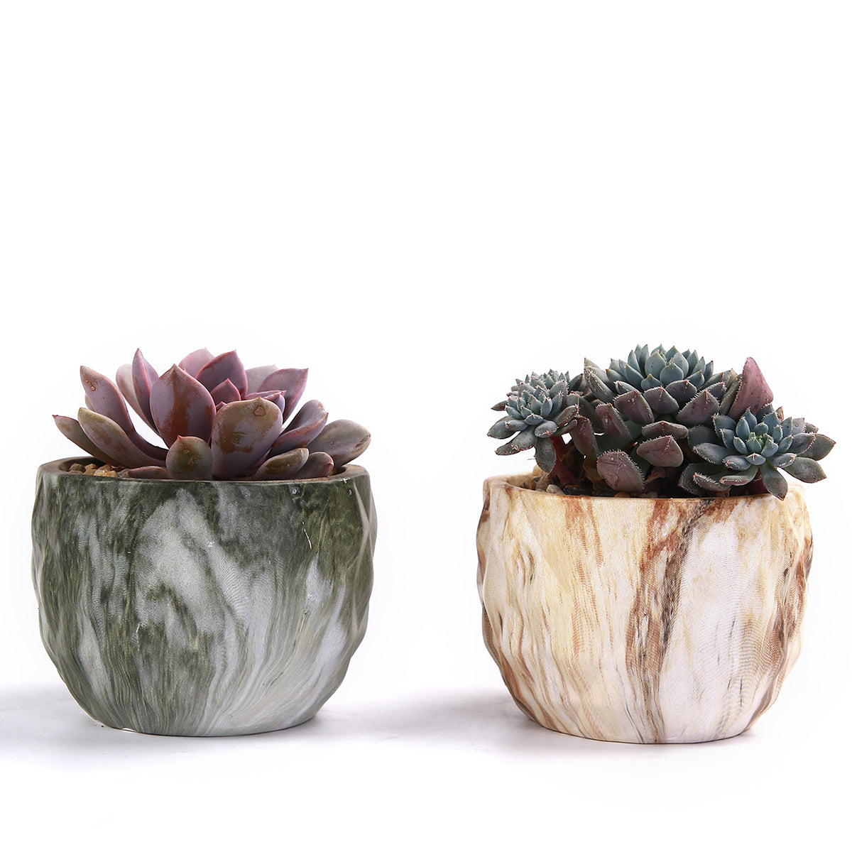 4Pcs/set Ceramic Natural Stone Style Flower Succulent Planting Pot Garden Decor