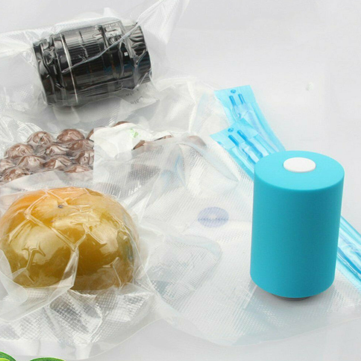 Portable Mini Automatic Electric Compression Vacuum Pump Food Storage Packing Wrapping Device + 5 Compressed Bags
