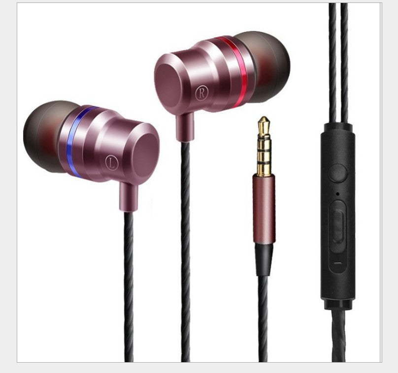 In-ear headphones Subwoofer with wheat line