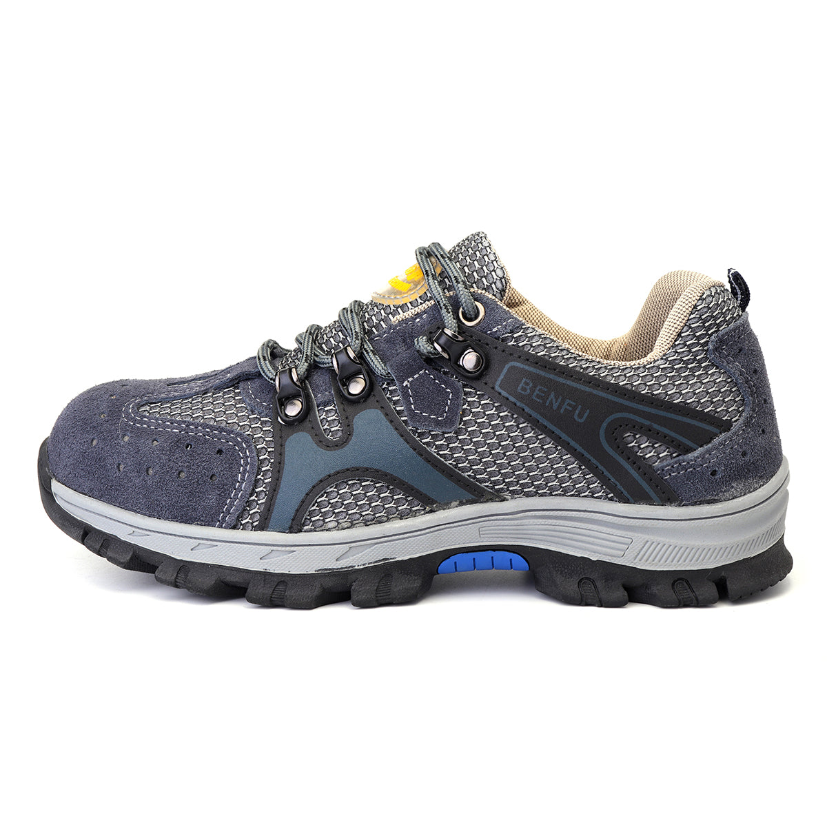 TENGOO Men's Safety Shoes Steel Toe Work Sneakers Slip Resistant Breathable Hiking Climbing Running Shoes