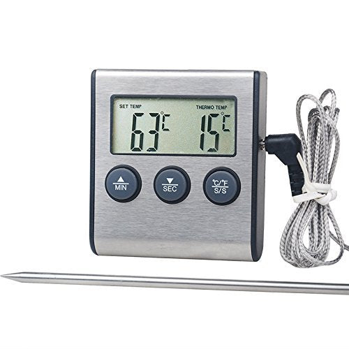 Barbecue thermometer timer barbecue fork