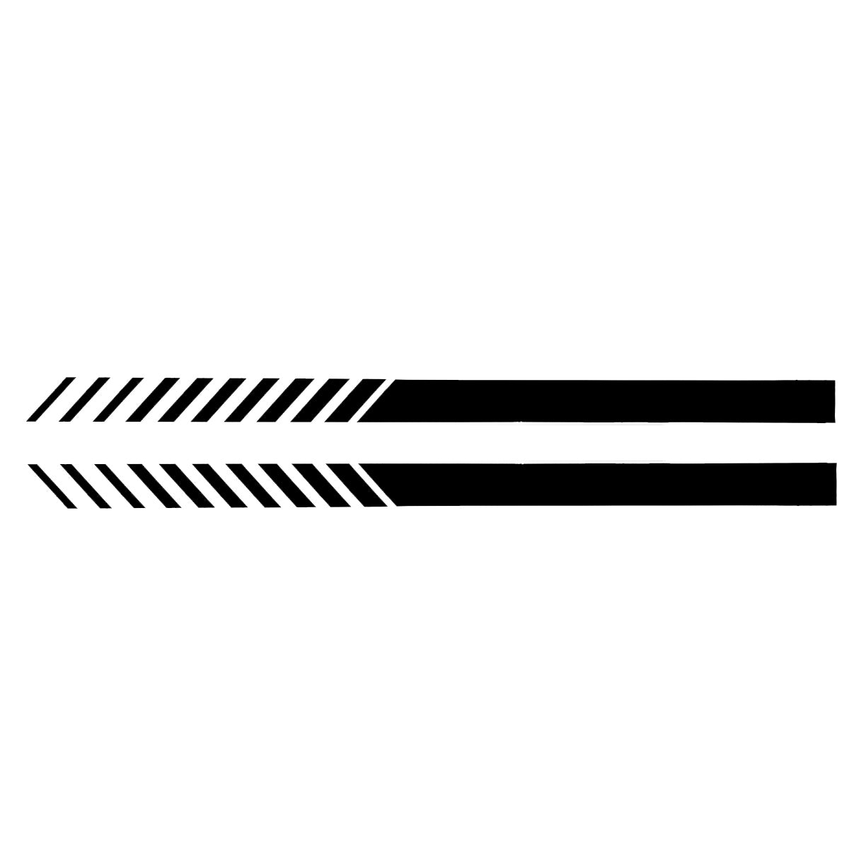 Universal 2X Car Racing Black Long Stripe Graphics Side Body Vinyl Decals Stickers