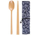 Three spoons set with wooden chopsticks