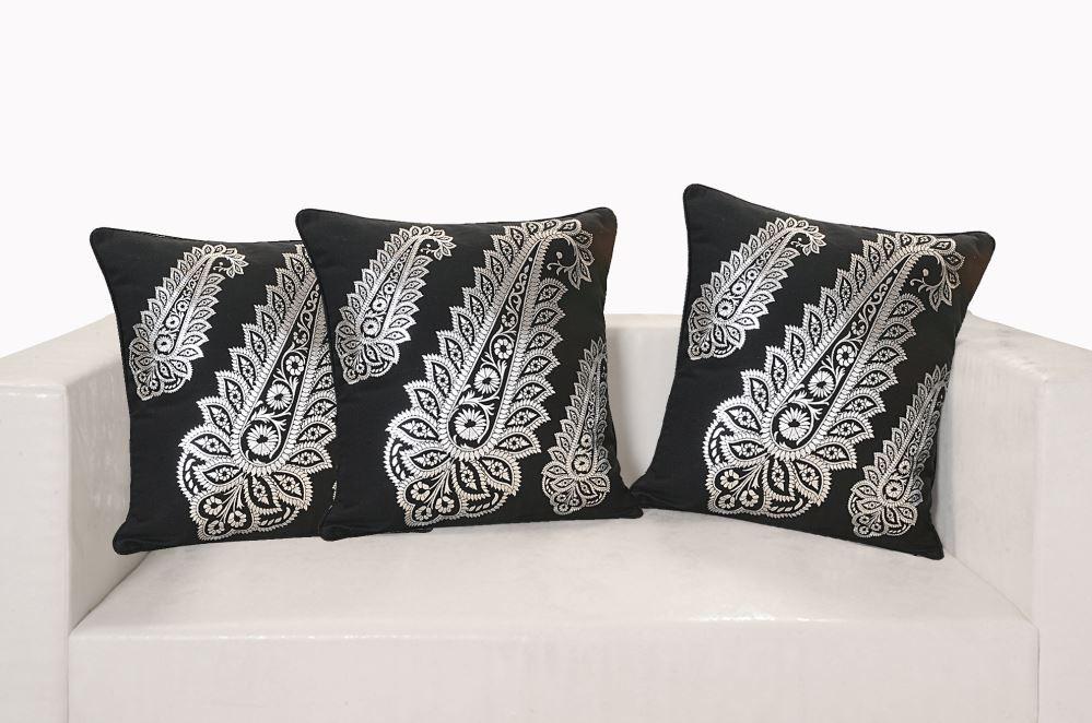 BLACK AND SILVER FERN CUSHION COVER - Flickdeal.co.nz