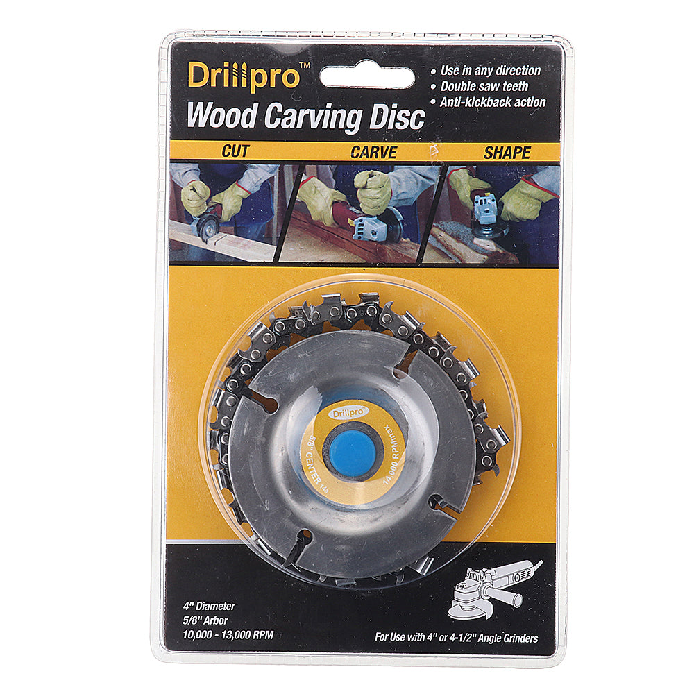Drillpro 2pcs 4 Inch Grinder Chain Disc 22 Tooth Wood Carving Disc For 100/115 Angle Grinder