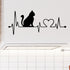 Love Heart Electrocardiogram Music Cartoon Cat Car Sticker