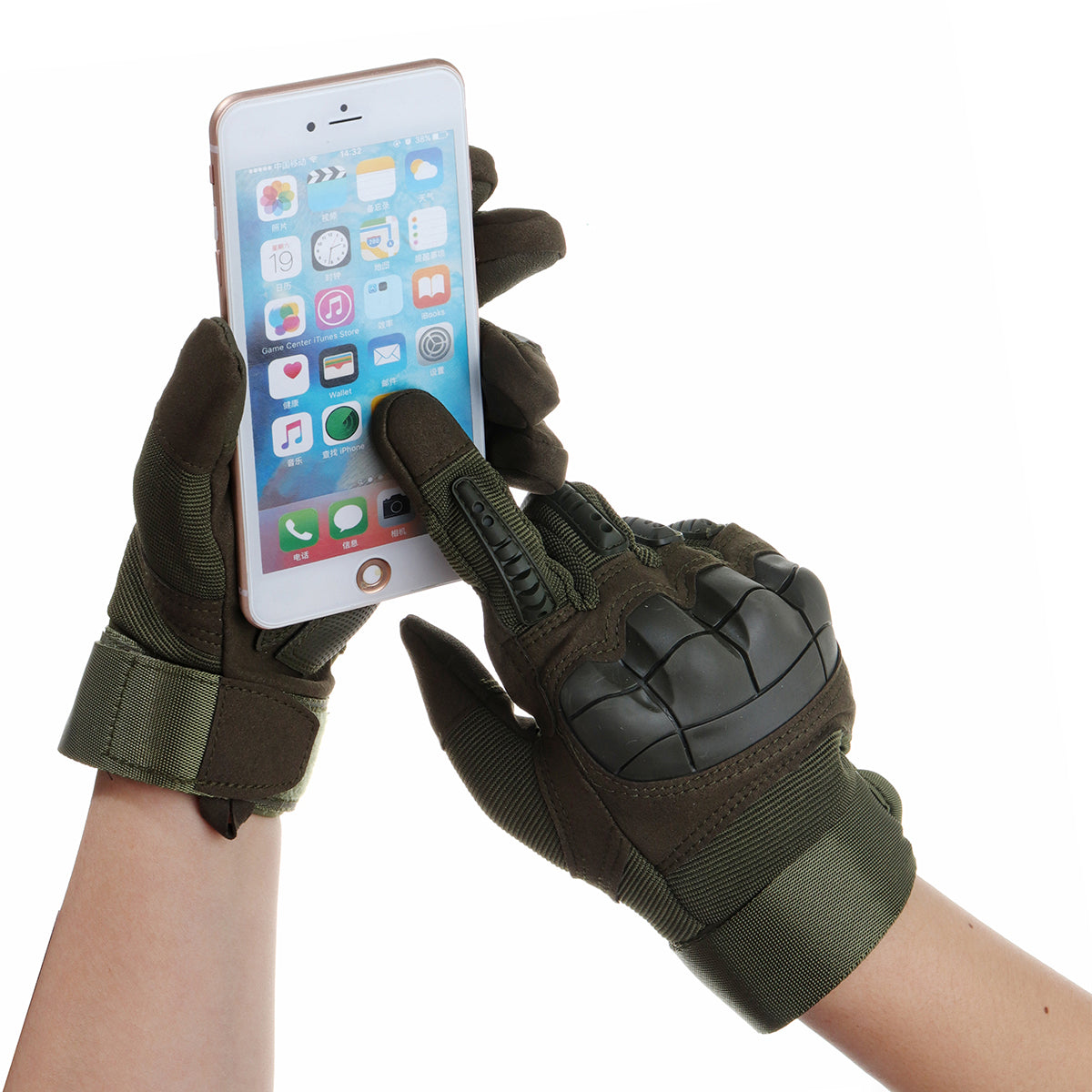 Touch Screen Full Finger Gloves Motorcycle Military Tactical Airsoft Hard Knuckle Outdoor