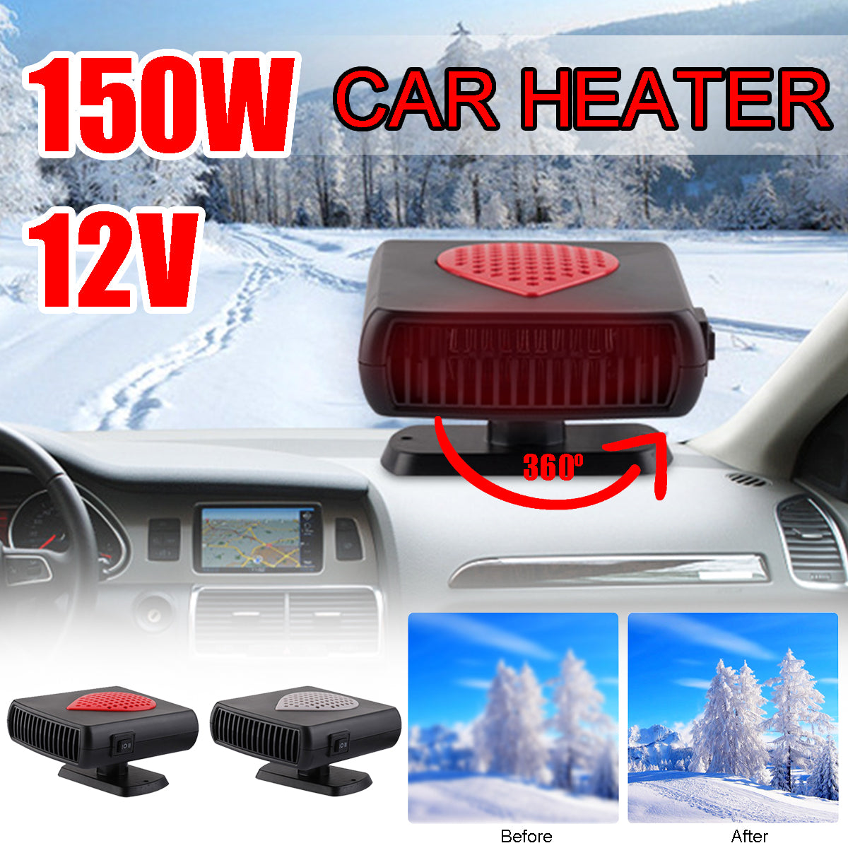 12V 150W Car Heater Fan Purifying Air