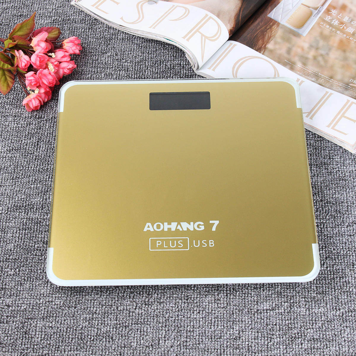 AOHANG 7 Plus USB Version 180kg LCD Electronic Digital Tempered Glass Body Weight Scale