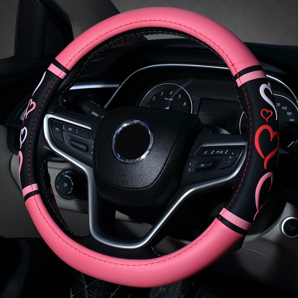 Car Steering Wheel Cover Four Seasons General Purpose Car Inner Handle Cover Love