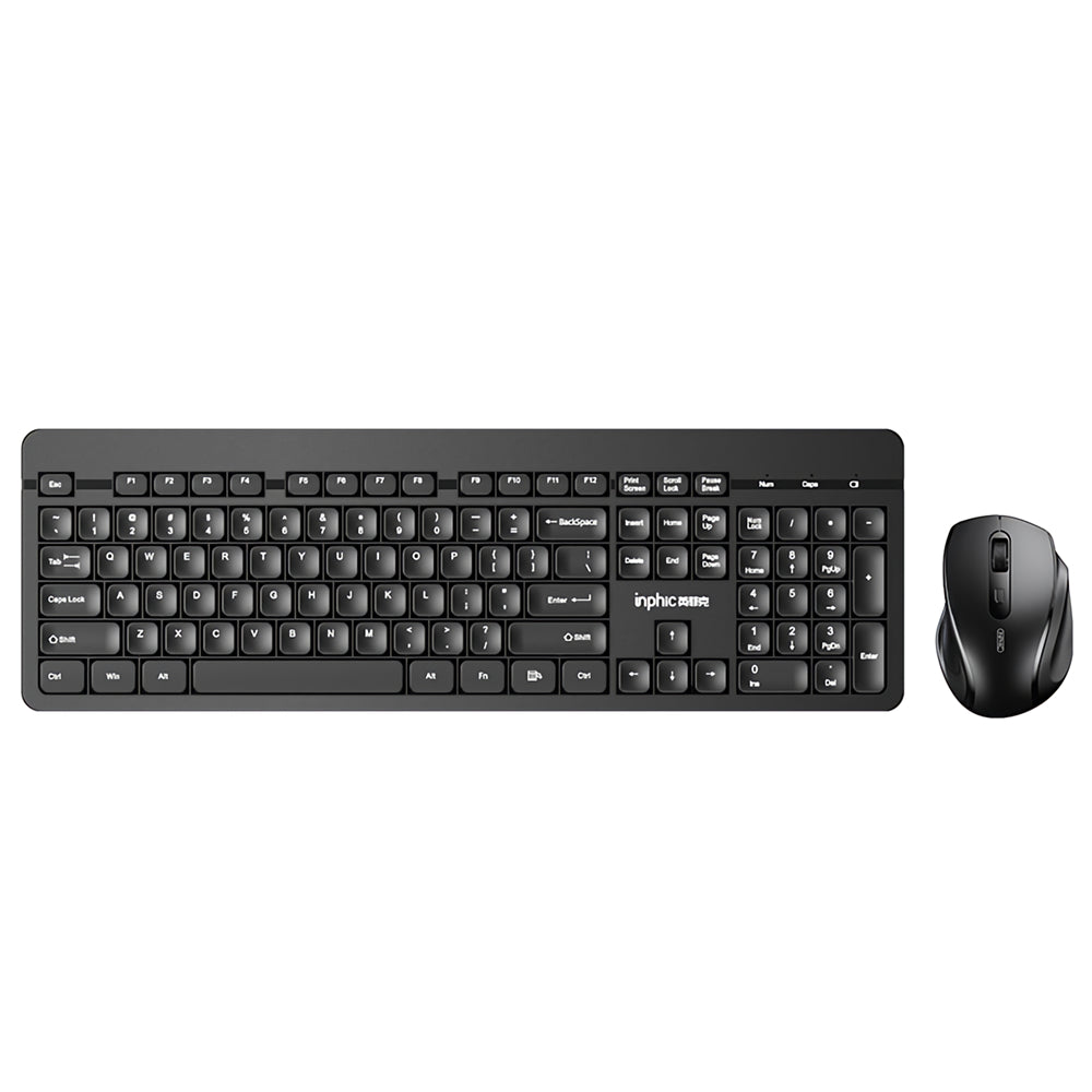 Inphic V790 2.4G Wireless Keyboard & Mouse Set 104 Keys Keyboard 1600DPI Mouse Office Business Keyboard Mouse Combo for Computer Laptop PC