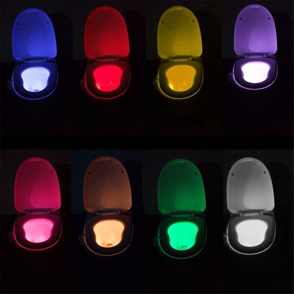 SOLMORE Body Motion Sensor Activated 8 Colors LED Toilet Night Light Bathroom Lamp