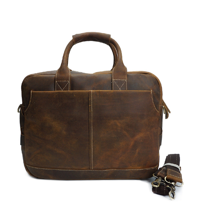 Classical burst retro Crazy Horse male bag laptop computer bag bag handbag manufacturers selling leather briefcase