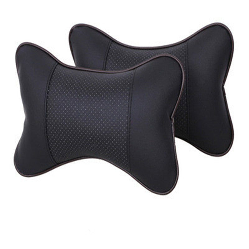 Automobile leather headrest neck protection pillow