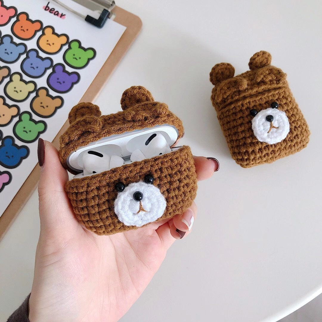 Plush Brown Bear Bluetooth Headset Case Is Cute And Applicable