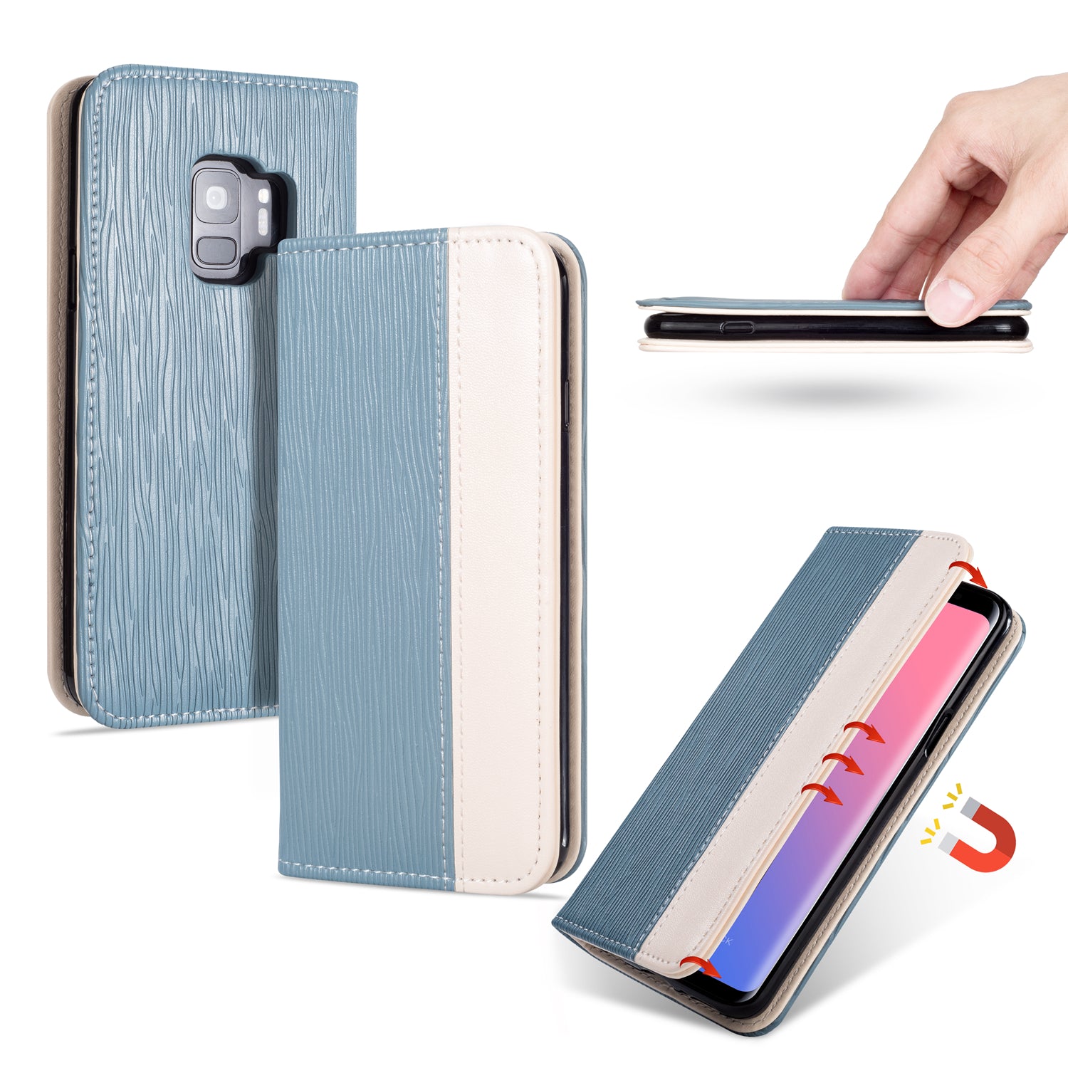 Bakeey Premium Magnetic Flip Card Slot Kickstand Protective Case For Samsung Galaxy S9