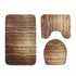 Honana BX 3 Pcs Creative Wood Pattern Non Slip Carpet Bathroom Bath Mat Toilet Cover Lid Toilet Mat