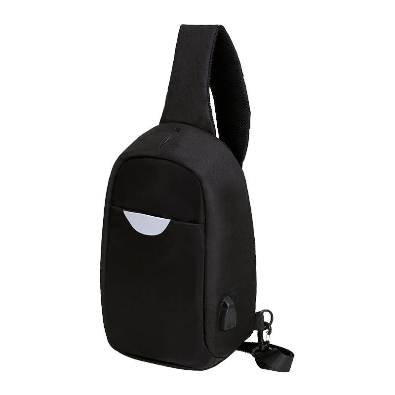 Men External USB Charging Multi-Function Sling Bag Water Repellent Anti Theft Bag for Ipad
