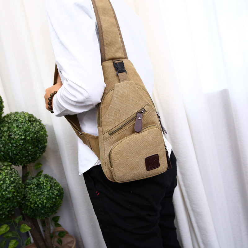 Manufacturers selling new canvas bag chest casual Shoulder Messenger Bag chest bag men tide Bag Small Backpack Bag