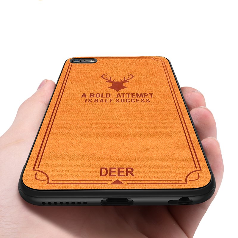 Vintage Anti Fingerprint Sweatproof Canvas+PC Protective Case For iPhone 6 Plus/6s Plus