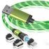 Compatible with Apple , Luminous Magnetic Data Cable Three-In-One 540 Degree Led Luminous Rotation