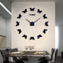 Large 3D DIY Wall Clock Home Decor Mirror Sticker Art Clock
