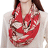 Unisex Hidden Zipper Pocket Flower Print Round Scarf