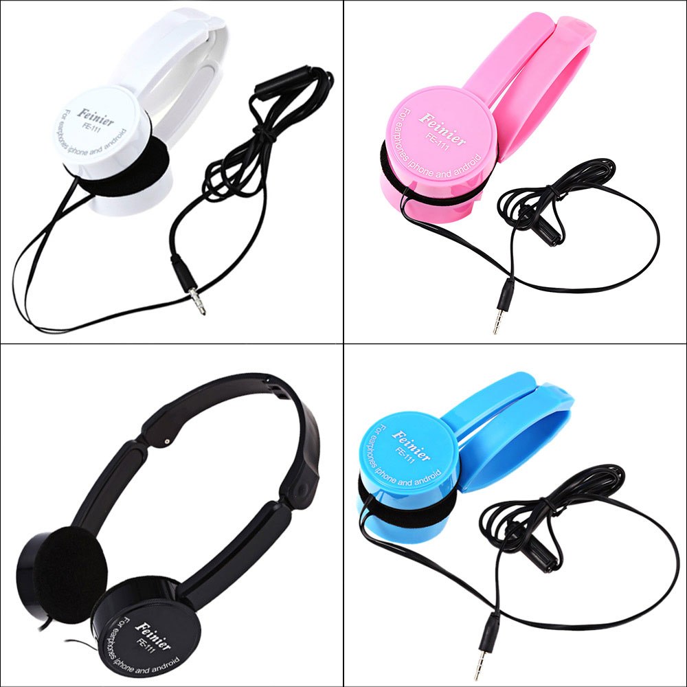 Retractable Foldable Over-ear Headphone with Mic Stereo Bass for Kids