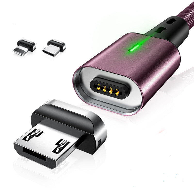 Compatible with Apple , Braided three-in-one magnetic data cable