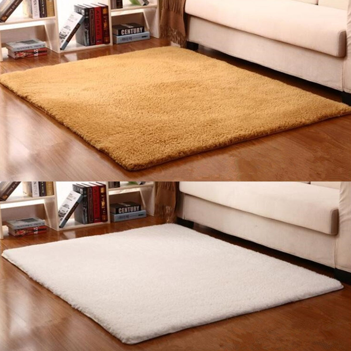 Modern Non-slip Polyester Carpet Area Rug Bedroom Linving Room Floor Bath Mat