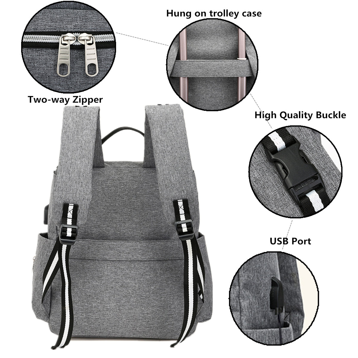 Bang good 20L Outdoor Travel USB Mummy Backpack Waterproof Multifunctional Baby Nappy Diapers Bag