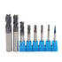 8pcs 2-12mm Carbide End Mill 4 Flutes Tungsten Steel Milling Cutter CNC Tools Set