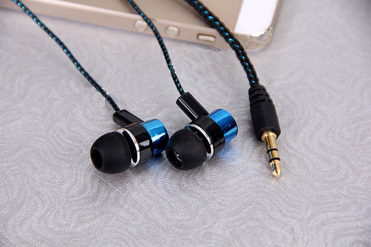 Wholesale fashion MP3 mp4 wiring cloth rope subwoofer headset ear ear wire braided rope