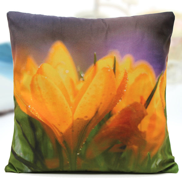 Colorful 3D Flower Series Short Plush Throw Pillow Case Home Sofa Car Cushion Cover