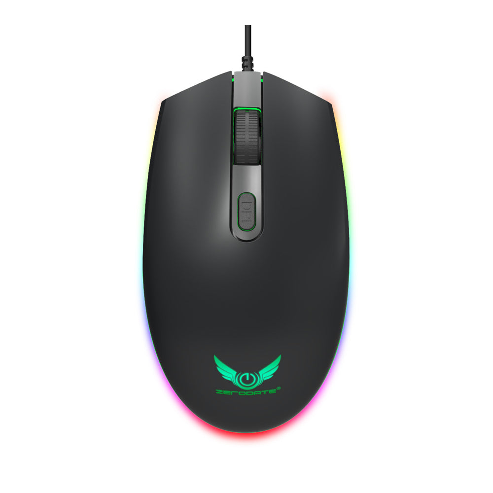 ZERODATE S900 RGB Wired Gaming Mouse 1600DPI 4 Buttons Optical Mouse for Computer Laptop PC Gamer