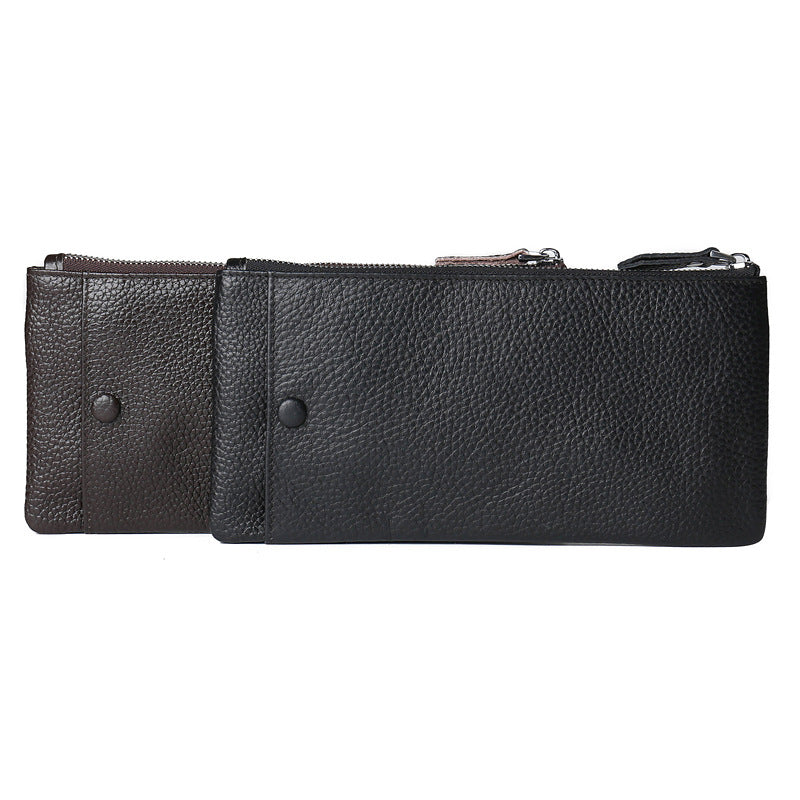 JINBAOLAI Luxury High Quality Genuine Leather Men Wallet Zipper Handbag Card Holder Coin Purse